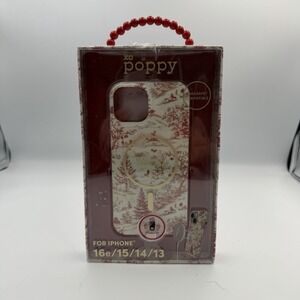XO Poppy Phone Case for iPhone 13/14/15/16 MagSafe Compatible Red Floral Toile
